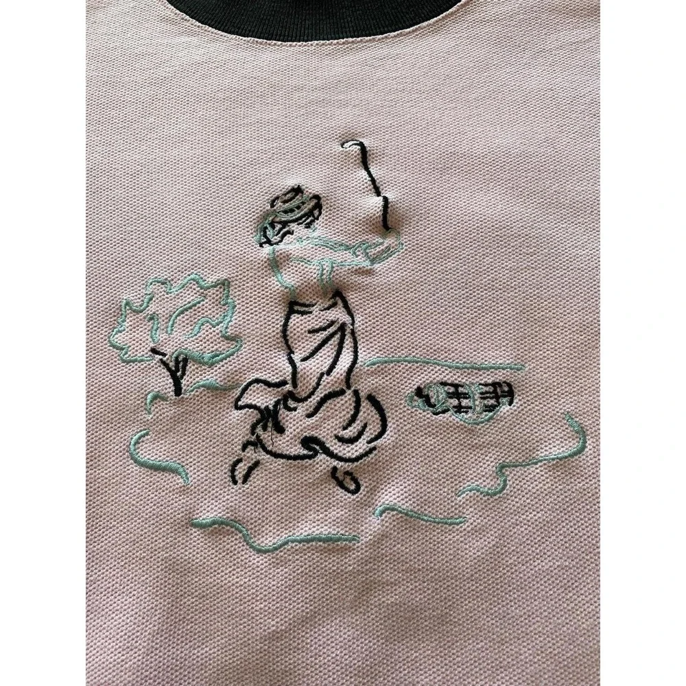 Vintage LaMode USA Athletic Golf Pullover Sweater Medium Embroidered Glam s64